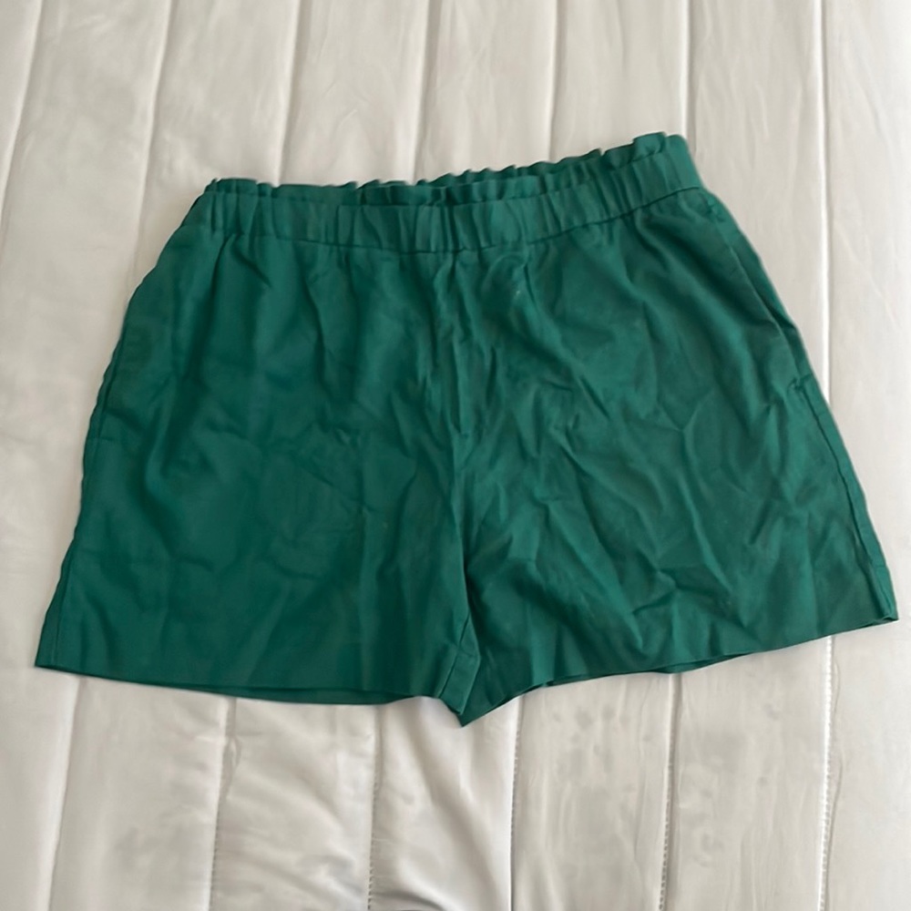 Green Linen Shorts